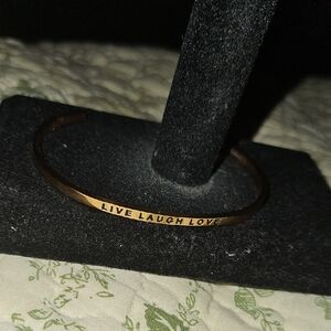 Gold Engraved Bangle Bracelet